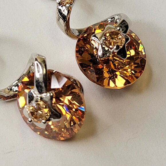 Citrine Yellow Crystal Earring - Picture 3 of 8